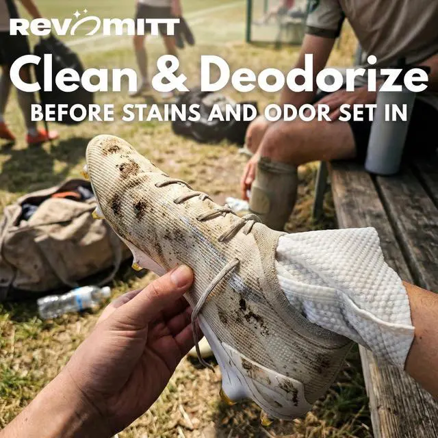 Alt view image 7 of 7 - Sports Gear Cleaning Mitts - Pre-Moistened Mitts to Clean and Deodorize Shoes, Yoga Mats, Boxing Gloves, Cleats, Helmets, & More - 20 Count
