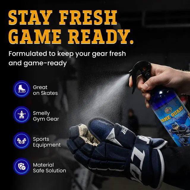 Alt view image 2 of 7 - Game Guard Sport Odor Eliminator Spray (16oz, 2-Pack) Gear Deodorizer for Hockey, Lacrosse, Gym Bags & Boxing Gloves Ocean Breeze & Peppermint Scent Leak-Proof Locking Spray Head