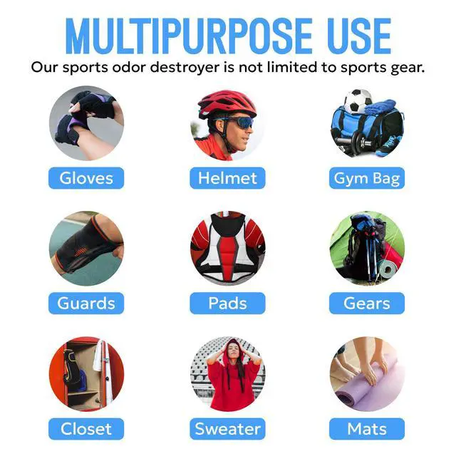 Alt view image 3 of 7 - Sports Odor Destroyer Spray (16.9 Fl Oz (Pack of 1)) - Sports Gear Odor Eliminator & Deodorizer Spray - Neutralizer & Refresher Spray for Protective Equipment, Sportswear & Outdoor Gear