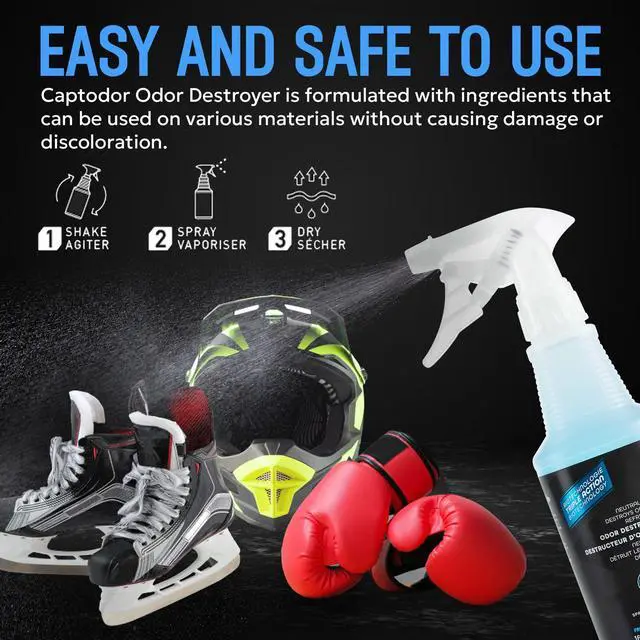 Alt view image 5 of 7 - Sports Odor Destroyer Spray (16.9 Fl Oz (Pack of 1)) - Sports Gear Odor Eliminator & Deodorizer Spray - Neutralizer & Refresher Spray for Protective Equipment, Sportswear & Outdoor Gear