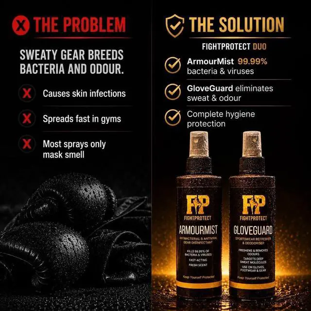 Alt view image 3 of 7 - GloveGuard Sports Gear Deodorizer Spray 6.76 fl oz Odor Neutralizer for Boxing Gloves, MMA Gear, Soccer Cleats, Sneakers & Gym Kit Neutralizes Sweat Odors Fast