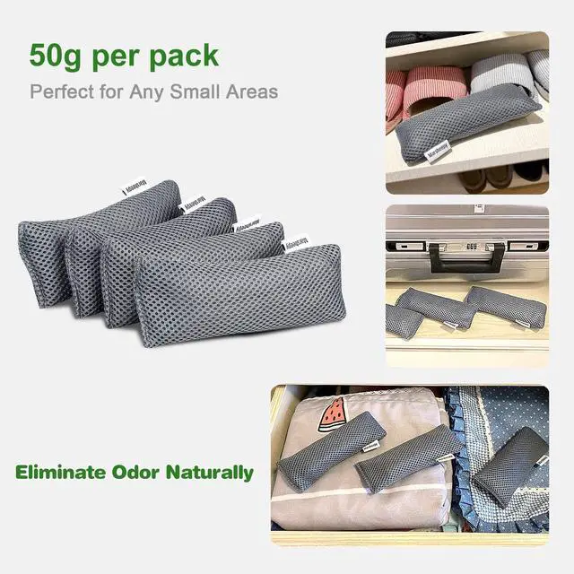 Alt view image 2 of 7 - 6 Pack Shoe Odor Eliminator Bags, Boxing Glove Deodorizer, Absorbs Stink and Moisture, Grey Stick Odor Absorbers for Shoes, Gloves, and Sports Gear