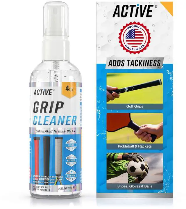 Main image of Grip Cleaner & Restore Spray - 2-in-1 Grip Spray for Basketball Shoes, Golf Club Cleaner, Pickleball Paddle Reset, Football Glove Boost, Volleyball Shoe Traction, Remove Oil, Dirt & Sweat - 4oz