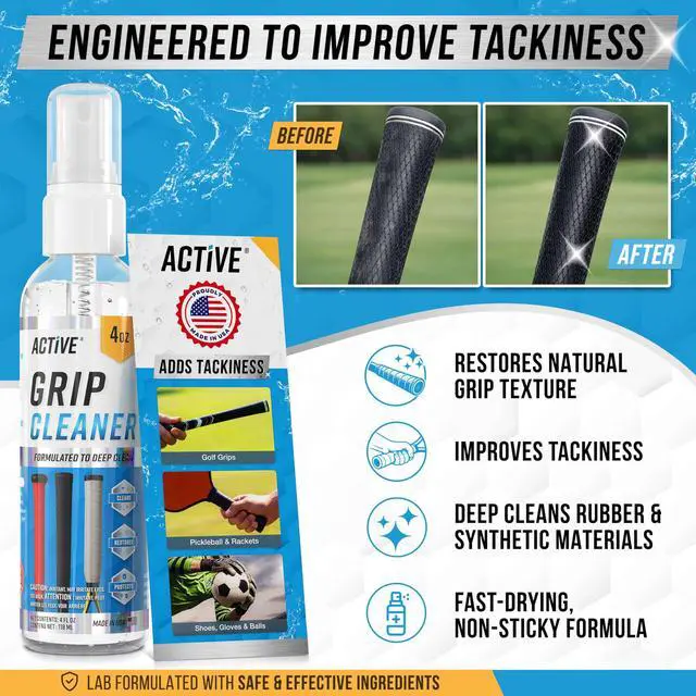 Alt view image 2 of 4 - Grip Cleaner & Restore Spray - 2-in-1 Grip Spray for Basketball Shoes, Golf Club Cleaner, Pickleball Paddle Reset, Football Glove Boost, Volleyball Shoe Traction, Remove Oil, Dirt & Sweat - 4oz