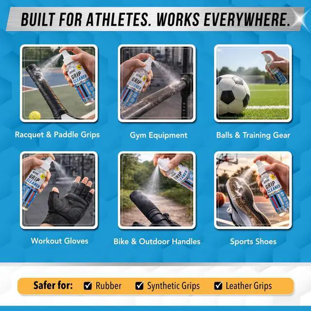Alt view image 3 of 4 - Grip Cleaner & Restore Spray - 2-in-1 Grip Spray for Basketball Shoes, Golf Club Cleaner, Pickleball Paddle Reset, Football Glove Boost, Volleyball Shoe Traction, Remove Oil, Dirt & Sweat - 4oz