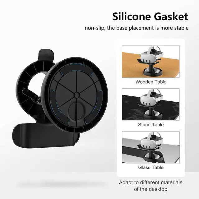 Alt view image 7 of 7 - VR Headset Stand Holder Compatible with Quest 3s/Quest 3/Vision Pro/Quest 2/Pico 4/for PSVR 2 - Universal VR Headset Display Dock, Stable Bracket Storage Round Base, Mount Install Easy