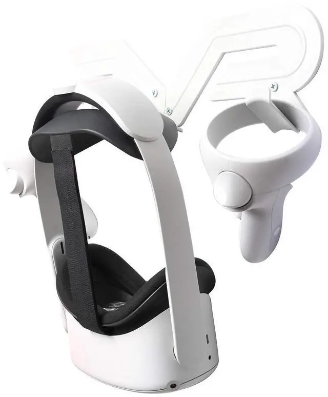 Alt view image 2 of 5 - VR Headset and Controller Wall Mount Storage Stand Hook Compatible for Meta Quest 3 / Quest 2 / Pro / 1, PSVR 2, Pico 4, Rift S, Hp Reverb G2, HTC Vive, Valve Index, PS VR (White)