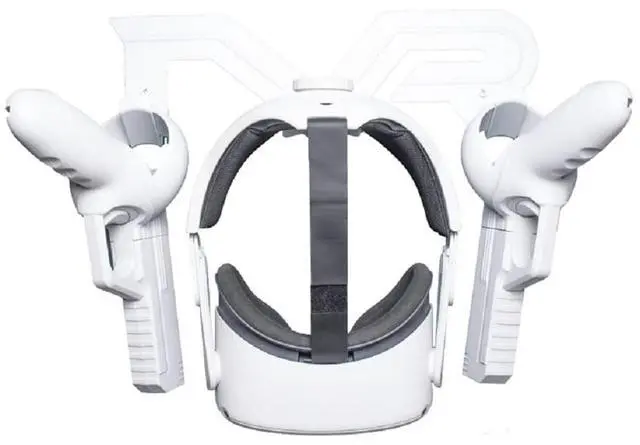 Alt view image 4 of 5 - VR Headset and Controller Wall Mount Storage Stand Hook Compatible for Meta Quest 3 / Quest 2 / Pro / 1, PSVR 2, Pico 4, Rift S, Hp Reverb G2, HTC Vive, Valve Index, PS VR (White)