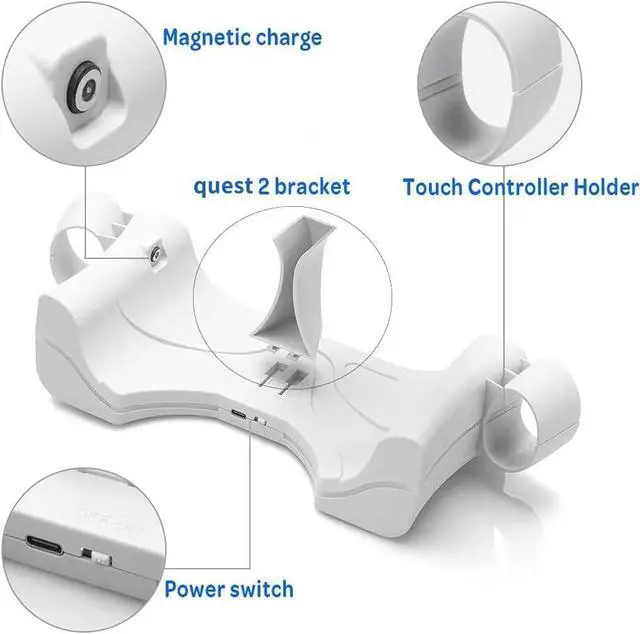 Alt view image 4 of 6 - Wall Charging Dock for Quest 2, Accessories Charging Station With LED Indicator, High Speed, Fast Charging Dock With Display Stand
