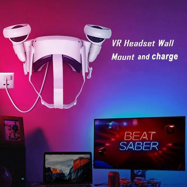 Alt view image 2 of 6 - Wall Charging Dock for Quest 2, Accessories Charging Station With LED Indicator, High Speed, Fast Charging Dock With Display Stand
