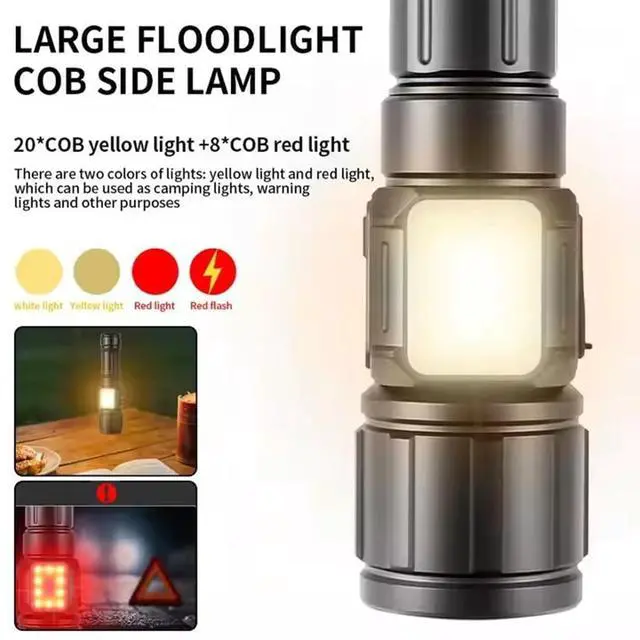 Alt view image 4 of 6 - Super Bright Rechargeable Flashlights High Lumens 20000, LED Flashlight with LCD Digital Display, LED Flash Light Long Lasting,Super Bright Flashlight Powerful, Camping Hiking Home Gift (1)