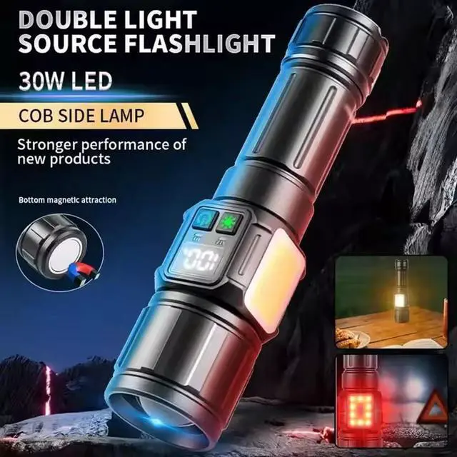 Alt view image 3 of 6 - Super Bright Rechargeable Flashlights High Lumens 20000, LED Flashlight with LCD Digital Display, LED Flash Light Long Lasting,Super Bright Flashlight Powerful, Camping Hiking Home Gift (1)
