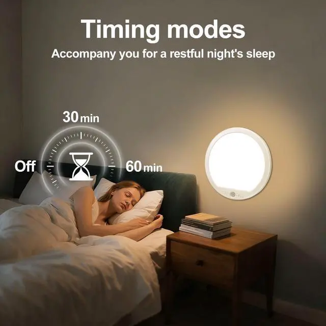 Alt view image 4 of 6 - 2 Pack Rechargeable Motion Sensor Ceiling Light with Remote, Battery Operated Closet Light Wireless Magnetic Stick-on Night Light, 3 Color Temperatures & Dimmable for Pantry, Shed, Hallway