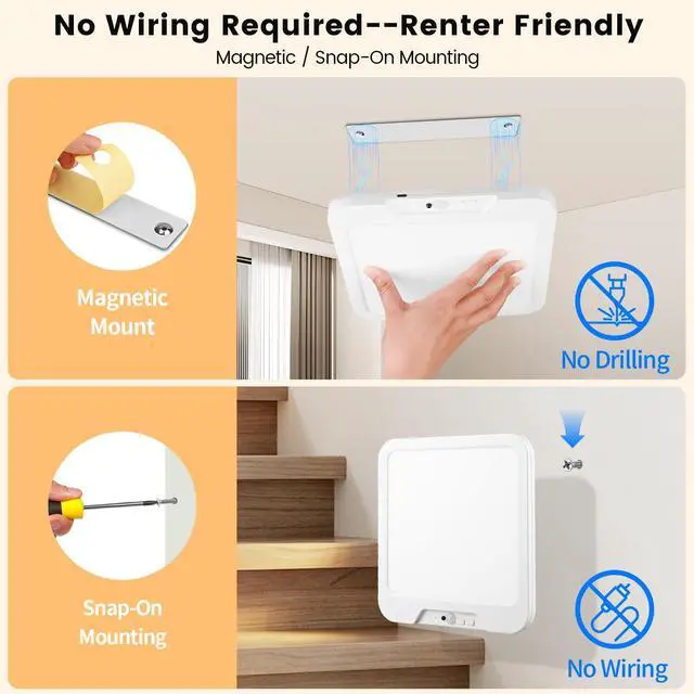 Alt view image 5 of 7 - 7'' Rechargeable Motion Sensor Closet Light Indoor, IP44 Waterproof Magnetic Wireless Battery Operated Ceiling Light with Remote for Shower Stairs Hallway Porch Pantry Garage
