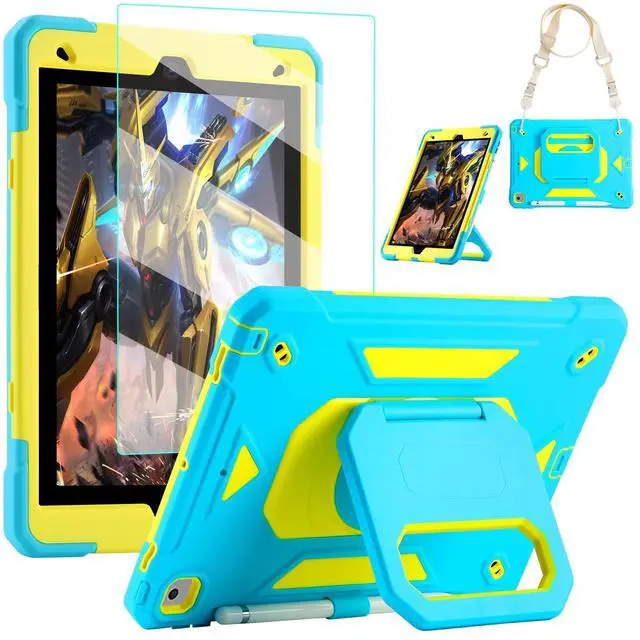 Main image of for iPad 9th/8th/7th Generation Case, iPad 10.2 Case 2021/2020/2019, Rugged Heavy Duty Shockproof Protective Kids Case with Screen Protector/360° Rotating Folding Stand/Pencil Holder/Shoulder Strap