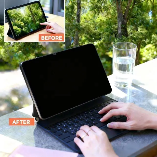 Alt view image 2 of 7 - Magnetic Privacy Screen Protector for iPad Pro 13 Inch (M4/M5, 2024/2025), Removable & Reusable Anti Blue Light Glare Spy Private Filter Black Security Screen Filter for School, Office