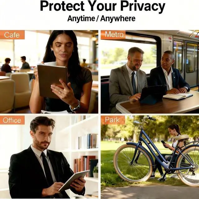 Alt view image 6 of 7 - Magnetic Privacy Screen Protector for iPad Pro 13 Inch (M4/M5, 2024/2025), Removable & Reusable Anti Blue Light Glare Spy Private Filter Black Security Screen Filter for School, Office