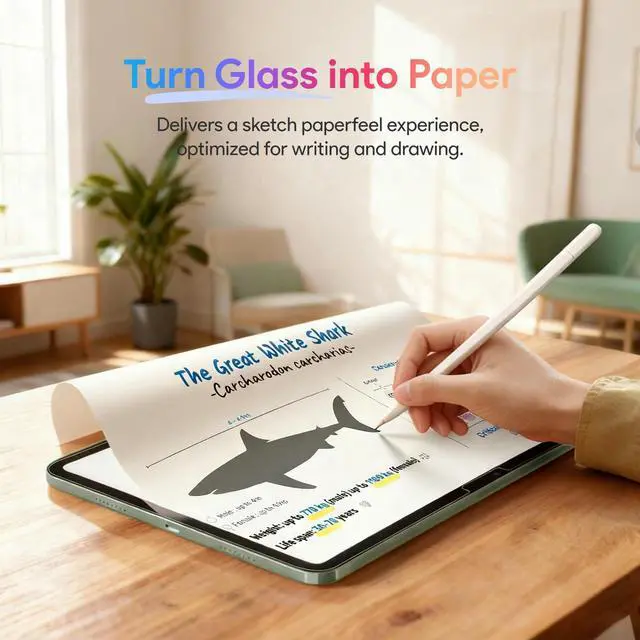 Alt view image 4 of 6 - 2 Pack Paperfeel Glass Screen Protector Compatible with iPad Air 13 Inch M4/M3/M2 (2026/2025/2024), Matte Surface, Tempered Glass with Bubble-Free Installation Tray