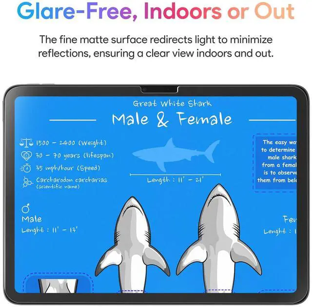 Alt view image 6 of 6 - 2 Pack Paperfeel Glass Screen Protector Compatible with iPad Air 13 Inch M4/M3/M2 (2026/2025/2024), Matte Surface, Tempered Glass with Bubble-Free Installation Tray
