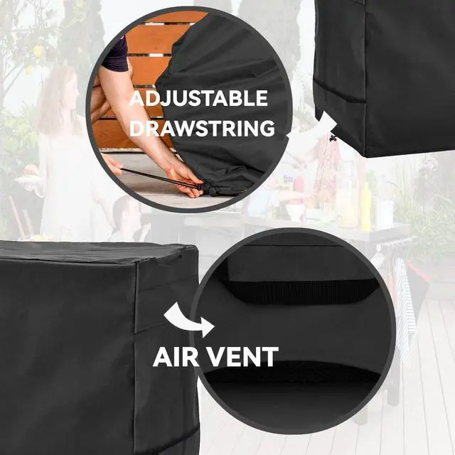 Alt view image 6 of 7 - Outdoor Dining Cart Cover - Heavy Duty Waterproof Cover for Royal Gourmet Cart Flattop Worktable PC3401S & PC3401B, Compatible with 40 inch Outdoor Utility Cart
