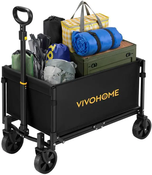 Main image of Collapsible Wagon Cart Lightweight Portable Folding Utility Wagons with All-Terrain Wheels for Grocery Sports Garden Shopping Camping