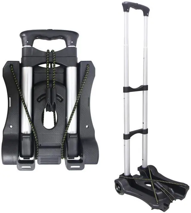 Main image of Folding Hand Truck and Dolly 110-lbs Lightweight Portable Luggage Cart for School Travel Office Moving (Black)