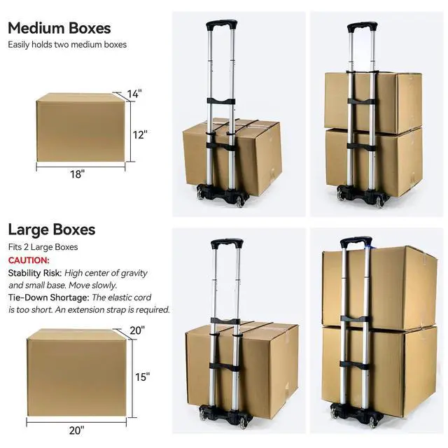 Alt view image 3 of 7 - Folding Hand Truck and Dolly 110-lbs Lightweight Portable Luggage Cart for School Travel Office Moving (Black)