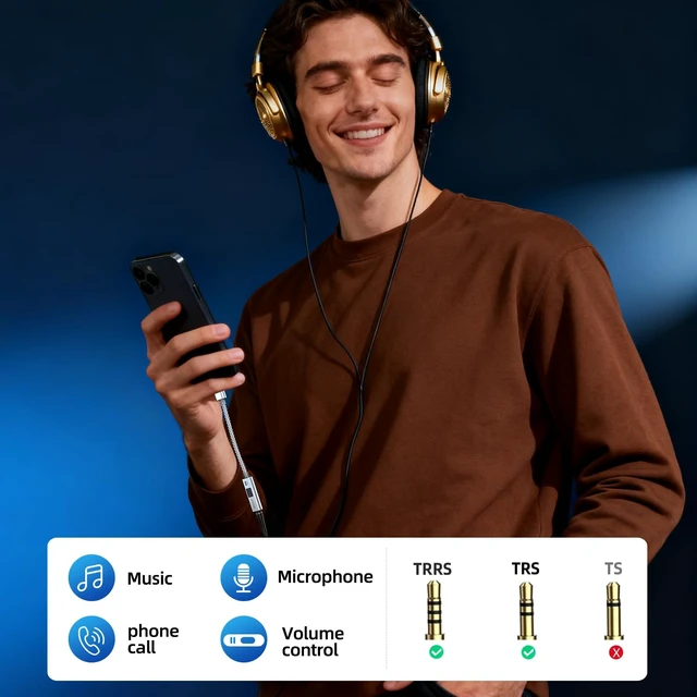 Alt view image 5 of 7 - USB C to 3.5mm Audio Adapter Equipped with Dual DAC Chip CX31993&MAX97220, Audio Dongle with HiFi Amplifier, USB C to 3.5mm Headphone Aux Converter & USB A Adapter for Android iPhone iPad PC Mac