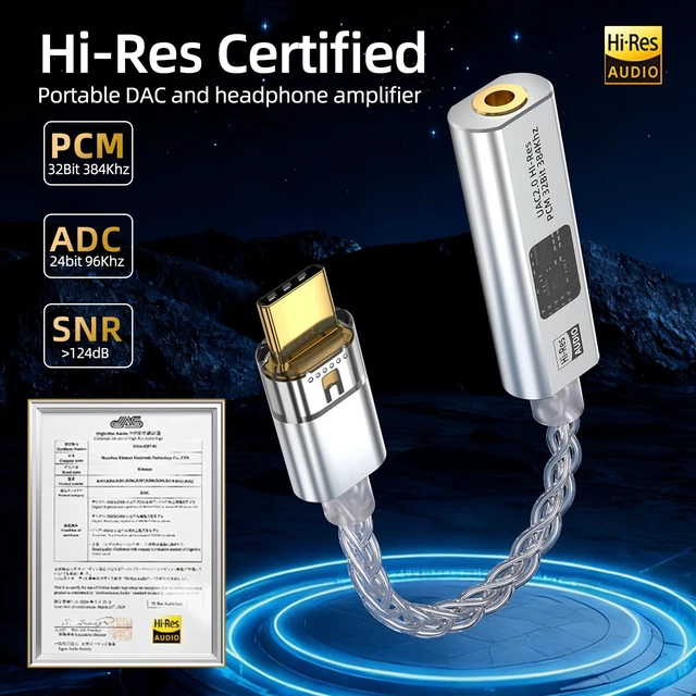 Alt view image 4 of 7 - USB C to 3.5mm Audio Adapter Equipped with Dual DAC Chip CX31993&MAX97220, Audio Dongle with HiFi Amplifier, USB C to 3.5mm Headphone Aux Converter & USB A Adapter for Android iPhone iPad PC Mac