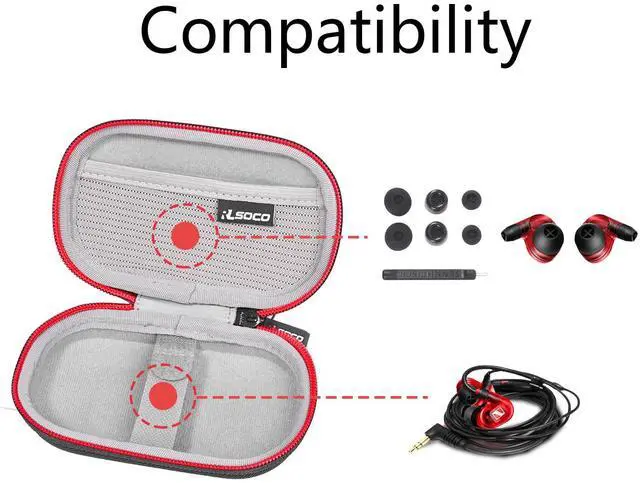Alt view image 5 of 7 - Carrying Case for Linsoul KZ ZS10 Pro/ZS10 Pro 2 in Ear Monitor & Sennheiser IE 100 PRO/IE 200/IE 900/IE 600 in-Ear Audiophile Headphones & Shure SE215 PRO Wired Earbuds (Case Only)
