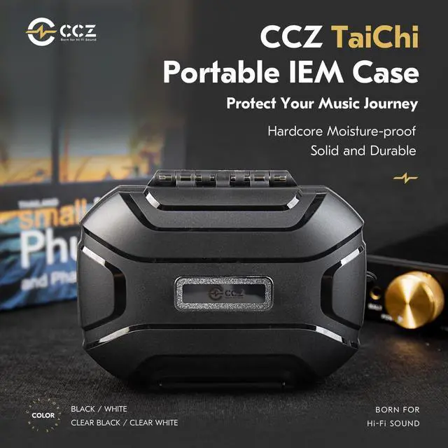 Alt view image 2 of 7 - CCZ ZC01 in Ear Monitor Case, Portable Earbud IEMs Case, Waterproof Earphone Storage Box, Travel Carrying Organizer for Headphones, IEM Cables, Fit for KZ ZS10 Pro/ZS10 Pro X/ZS12 Pro X (White)