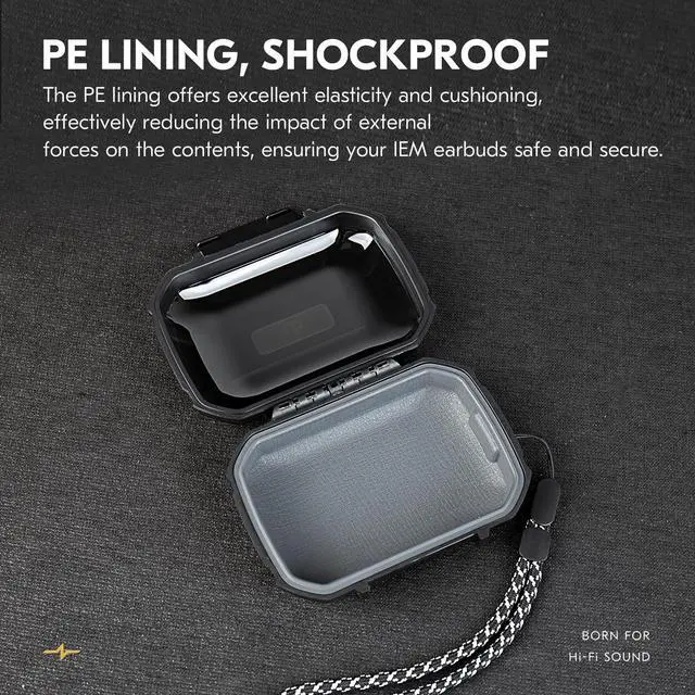 Alt view image 6 of 7 - CCZ ZC01 Hard Shell IEM Case for KZ ZS10 Pro in Ear Monitor, Travel Portable Earbuds Case Waterproof Headphone Storage Box for Shure SE215, CCZ Melody, KBEAR KS1, KZ ZAR, ZS12 PRO 2, ZAS, AS16 (Black)