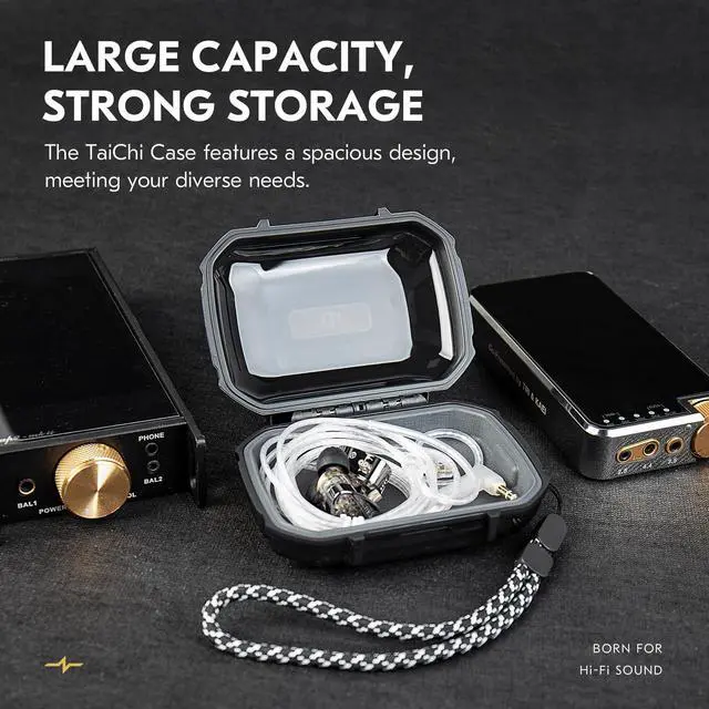 Alt view image 4 of 7 - CCZ ZC01 in Ear Monitor Case, Portable Earbud IEMs Case, Waterproof Earphone Storage Box, Travel Carrying Organizer for Headphones, IEM Cables, Fit for KZ ZS10 Pro/ZS10 Pro X/ZS12 Pro X (White)