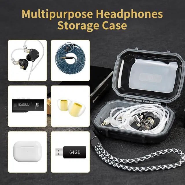 Alt view image 4 of 7 - CCZ ZC01 Hard Shell IEM Case for KZ ZS10 Pro in Ear Monitor, Travel Portable Earbuds Case Waterproof Headphone Storage Box for Shure SE215, CCZ Melody, KBEAR KS1, KZ ZAR, ZS12 PRO 2, ZAS, AS16 (Black)