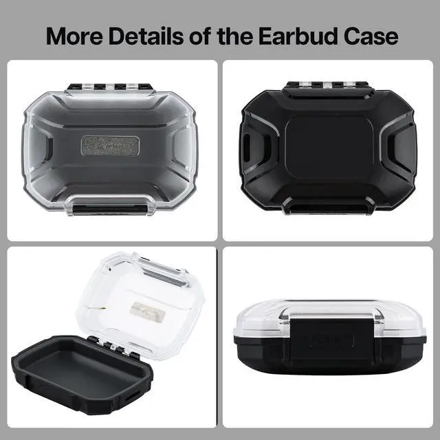 Alt view image 5 of 7 - LC02 in Ear Monitor Case, Portable Earbud Hard Case, Waterproof Earphone Storage Box, Travel Carrying Case for Headphones and IEM Cables, Fit for ZS10 PRO Cadenza Supermix4 Hype4 Zero:2 Zonie