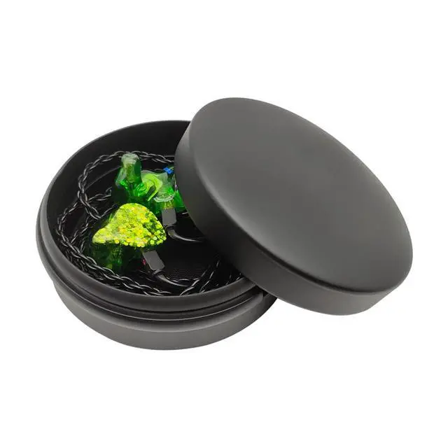 Alt view image 3 of 6 - Earphone Case Round Aluminum Alloy Earbuds Case Waterproof Protective Storage Box for in Ear Monitor