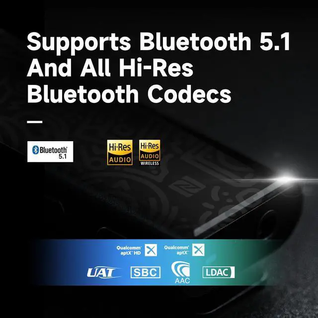 Alt view image 2 of 7 - W3 II Headphone Amp Bluetooth 5.2 Receiver USB DAC for Car Audio/Smartphone/PC/Laptop