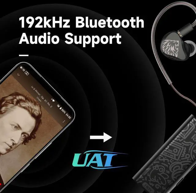 Alt view image 3 of 7 - W3 II Headphone Amp Bluetooth 5.2 Receiver USB DAC for Car Audio/Smartphone/PC/Laptop