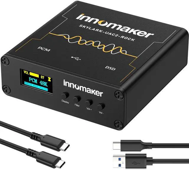 Main image of HiFi USB DAC/Headphone Amplifier 3.5mm/XRL Outputs ES9038Q2M PCM 32Bit/768kHz or DSD256 Audio Spectrum FFT Display Audio Car for PC/Laptops/SBC Not Supported on Mac Os