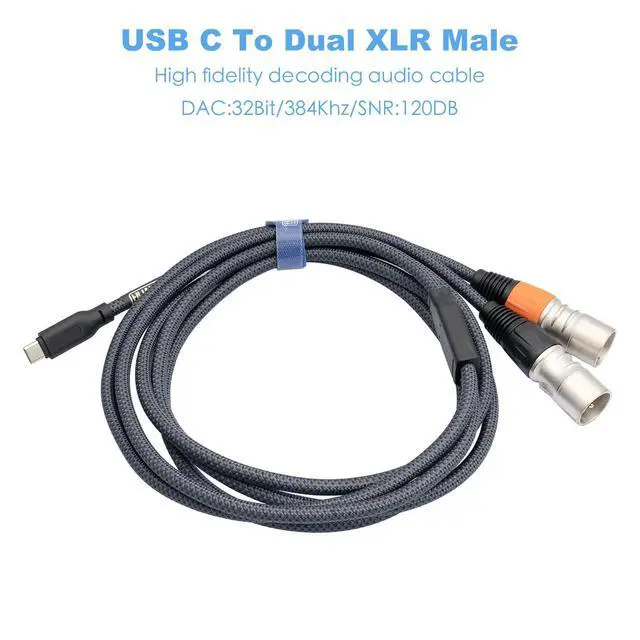Alt view image 7 of 7 - 6.6Ft USB C to XLR Male Stereo Audio Cable for iPhone 15, 32Bit/384Khz Phone to Amplifier, Mobile Phone USB C Connection Active Speaker