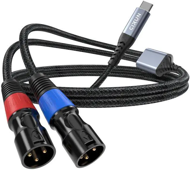 Main image of USB C to Dual XLR Male Audio Cable, 32Bit/384Khz Male XLR to USB C Cable Output Stereo Cord, Type USB to Cable Adapter for Speaker Power Amplifier, Mixer Console (1M/ 3.3FT)