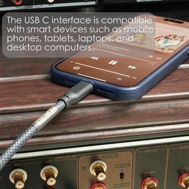 Alt view image 3 of 7 - 6.6Ft USB C to XLR Male Stereo Audio Cable for iPhone 15, 32Bit/384Khz Phone to Amplifier, Mobile Phone USB C Connection Active Speaker
