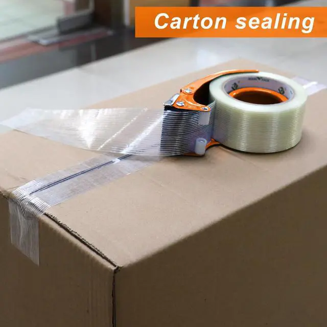 Alt view image 6 of 7 - Metal Packing Tape Dispenser, 2inch Heavy Duty Handheld Heavy Duty Tape Holder, 2Pcs, Orange + Blue