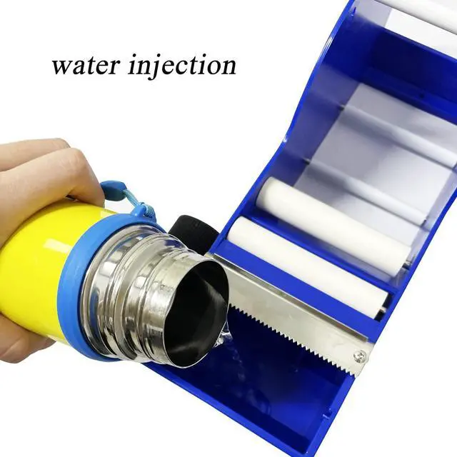 Alt view image 4 of 7 - Desktop Blue Tape Dispenser,Water Activated Tape Dispenser,12.6in Gum Tape Dispenser Sealing Office Supplies