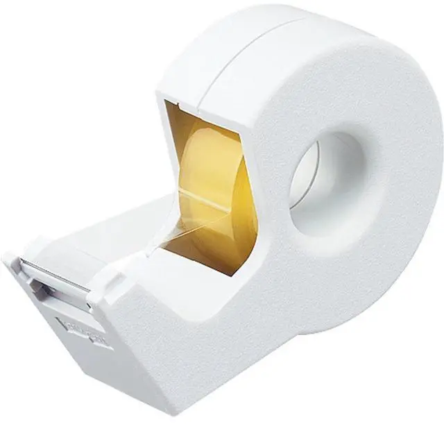 Main image of Portable Tape Dispenser, Hand Type Tape Roll Dispenser (Tape Included)Smooth Blade, Perfect for Office Desktop and Art Scrapbooking (T-SM300W), White