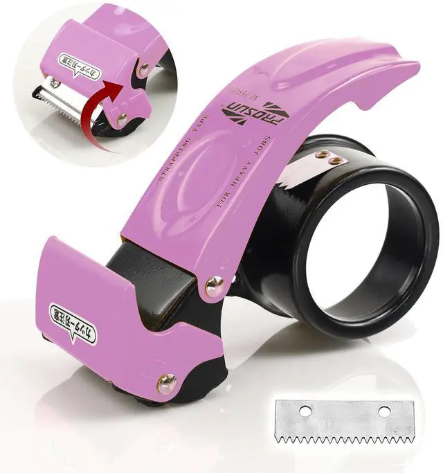 Main image of Blade Safety Pink Cover 2 Inch Professional Packing Tape Dispenser Packaging Metal Handheld Tape Gun Sealing Cutter TG11