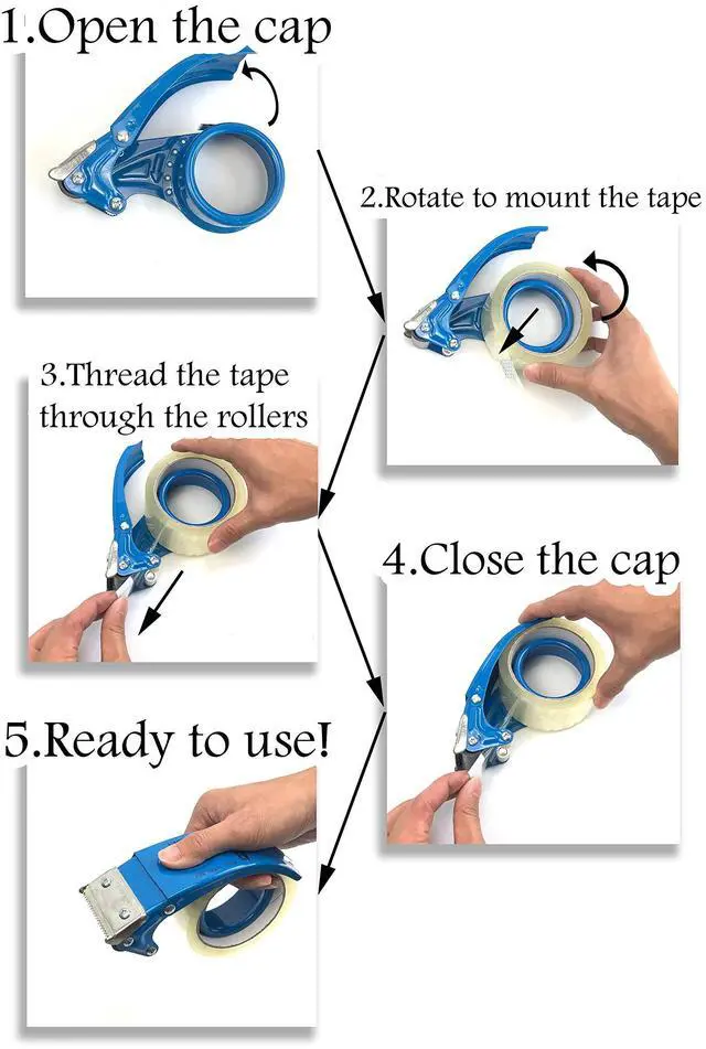 Alt view image 2 of 5 - Metal Handheld 2 Inch Tape Gun Dispenser Packing Packaging Sealing Cutter Yellow