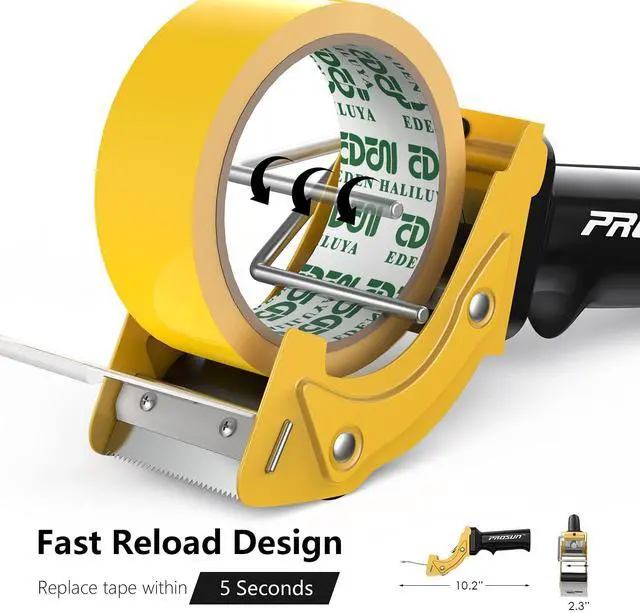 Alt view image 2 of 7 - Fast Reload 2 Inch Tape Gun Dispenser Packing Packaging Sealing Cutter TG01 (TG01-YLW)
