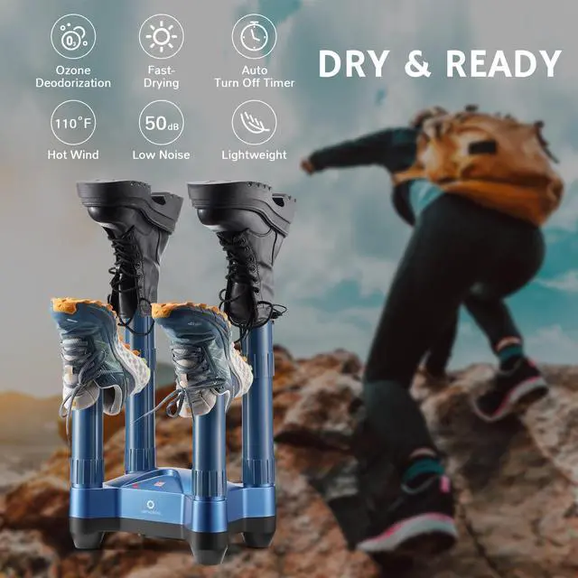 Alt view image 2 of 6 - SD20 Boot Dryer, Electric Shoe Warmer with Ozone Deodorization Heat Blower, Fast Drying & Adjustable Timer, Suitable for Work Boots, Ski Boots, Sneakers, Gloves, and Leather(Blue)