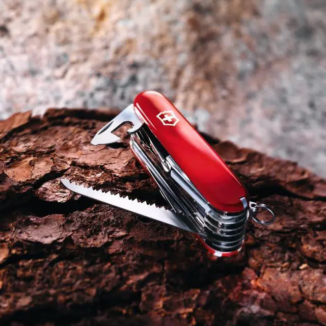 Alt view image 2 of 6 - Rambler Swiss Army Knife, Compact, 10 Functions, Swiss Made Pocket Knife with Magnetic Phillips Screwdriver, Scissors and Tweezers - Red
